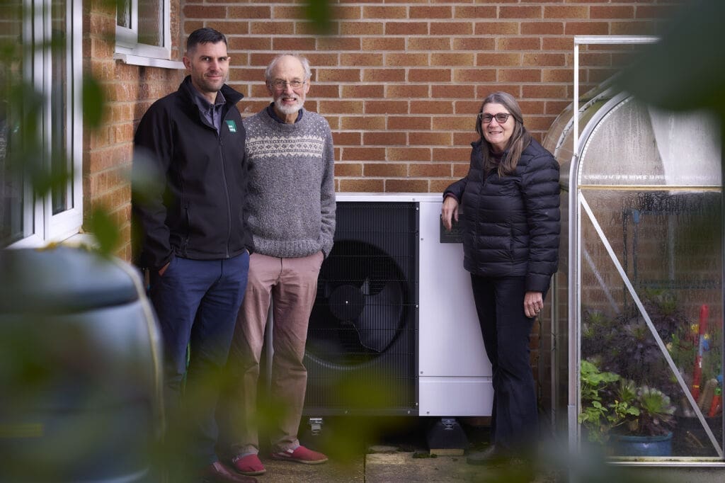 Green Building Renewables customers installed a heat pump and solar panels to reduce their energy costs and make their home less dependent on energy from the National Grid.
