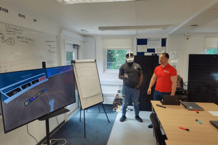 Student using VR technology on Green Skills Course